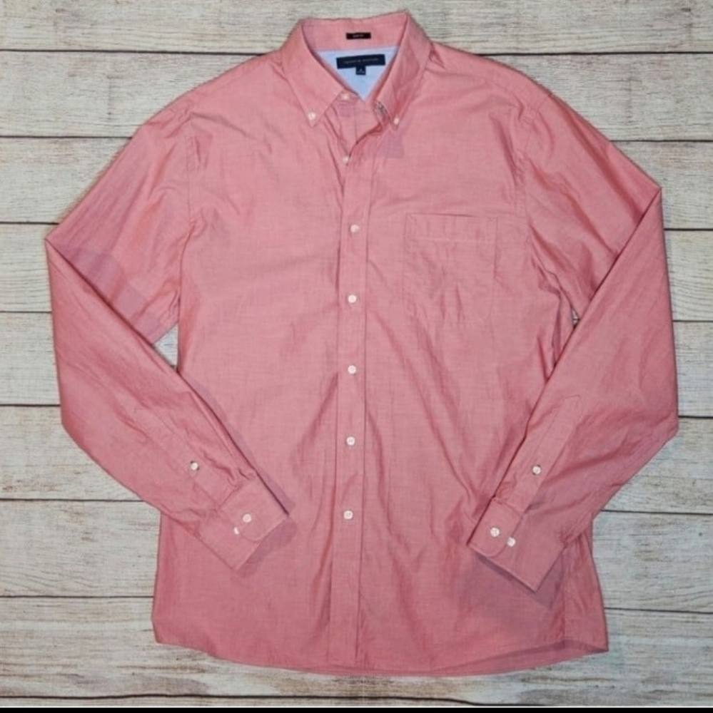 Tommy Hilfiger coral slim fit button down dress shirt